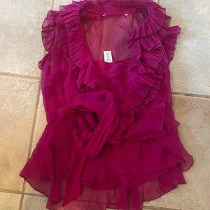 Fuchsia DVF Slowey shirt with under slip
